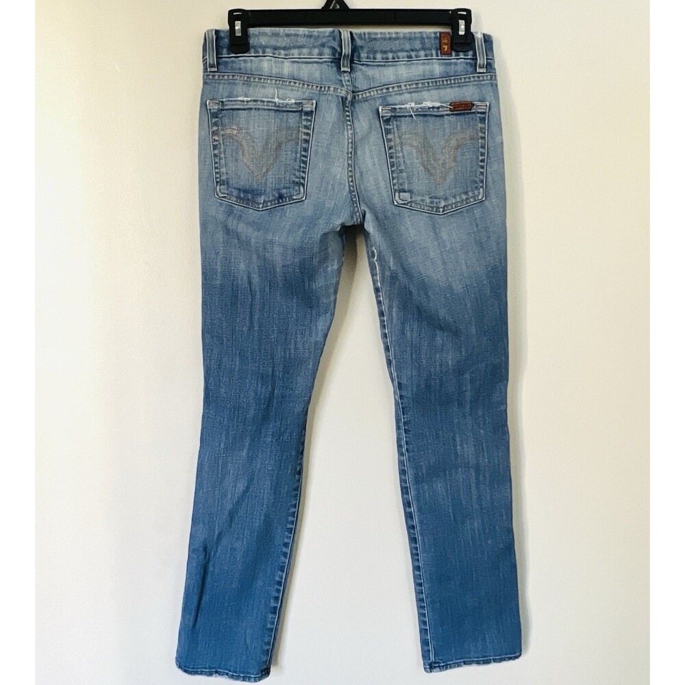 7 for all Mankind Modern Straight Faded Leg Stretch Cotton Polyurethane Jeans 31 - Picture 6 of 7